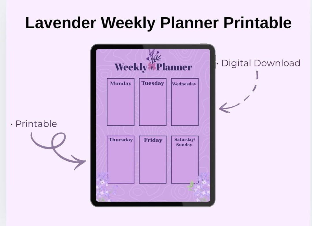 Lavender Weekly Planner Printable - Etsy