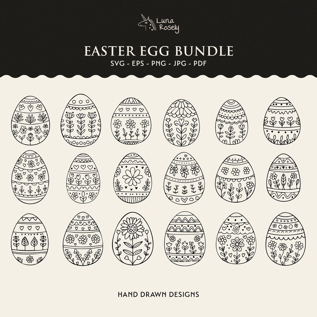 Easter Egg SVG Bundle, Floral Cut Files (digital Download - Etsy Australia