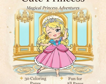 Princess Coloring Book, 30+ Fairytale Pages (Printable PDF Download) Vol 1