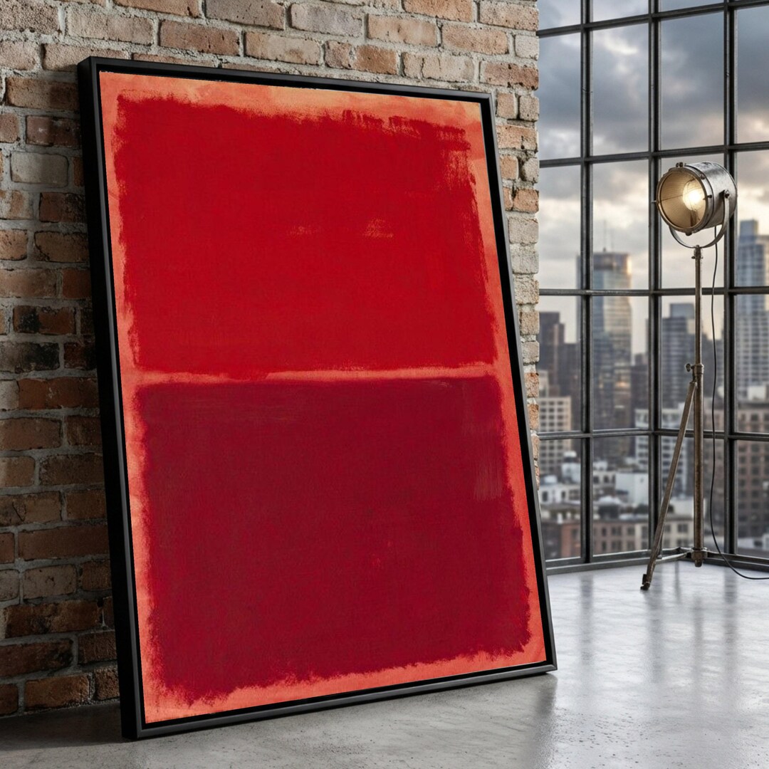 Mark Rothko Red Abstract Canvas Print, Modern Color Block Wall Art ...