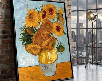 ゴッホのひまわり畑のキャンバスプリント：印象派の風景画 - Etsy 日本