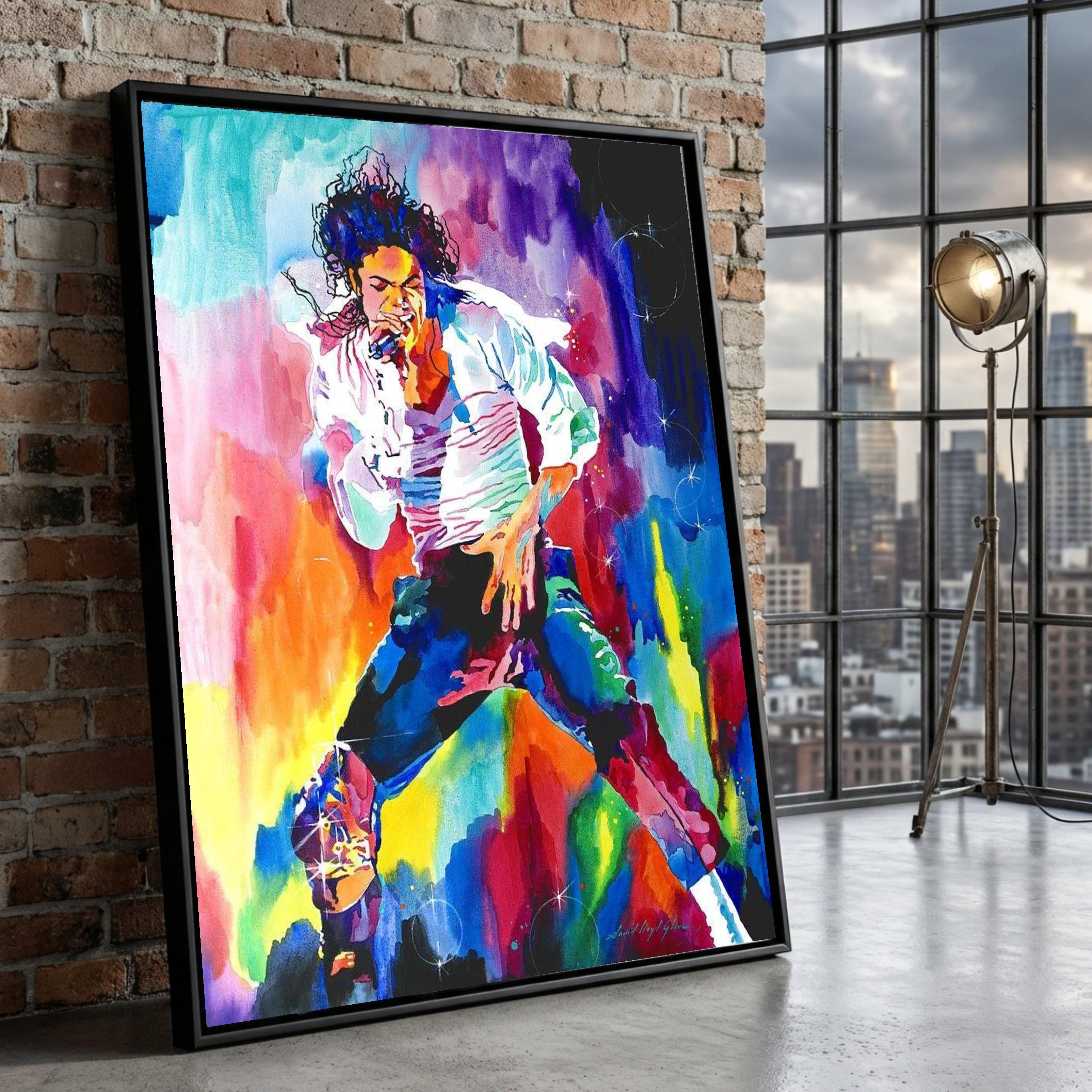 Michael Jackson Canvas Print, Colorful Pop Art Portrait, Modern