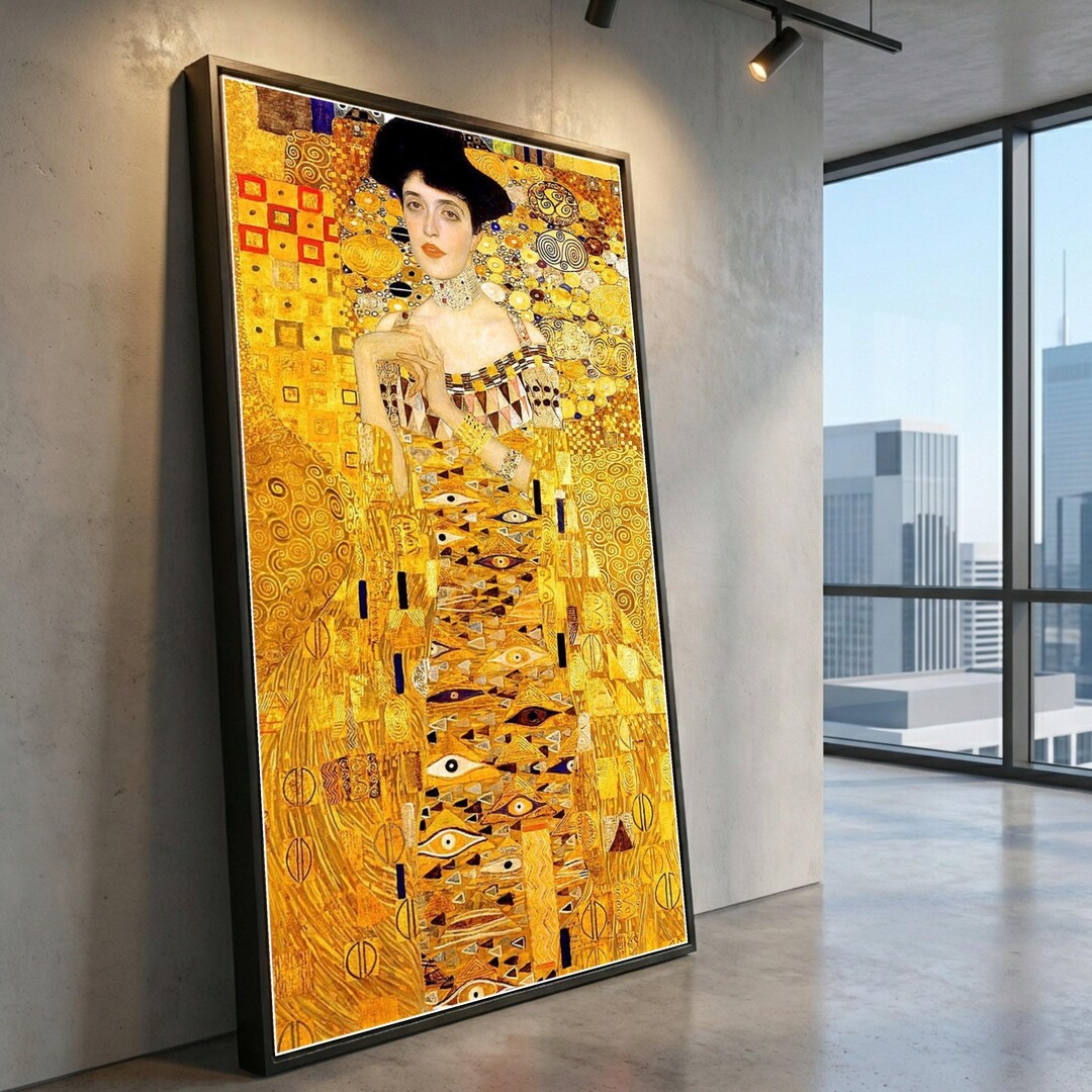 Gustav Klimt Golden Lady Portrait, Abstract Canvas Wall Art - Etsy