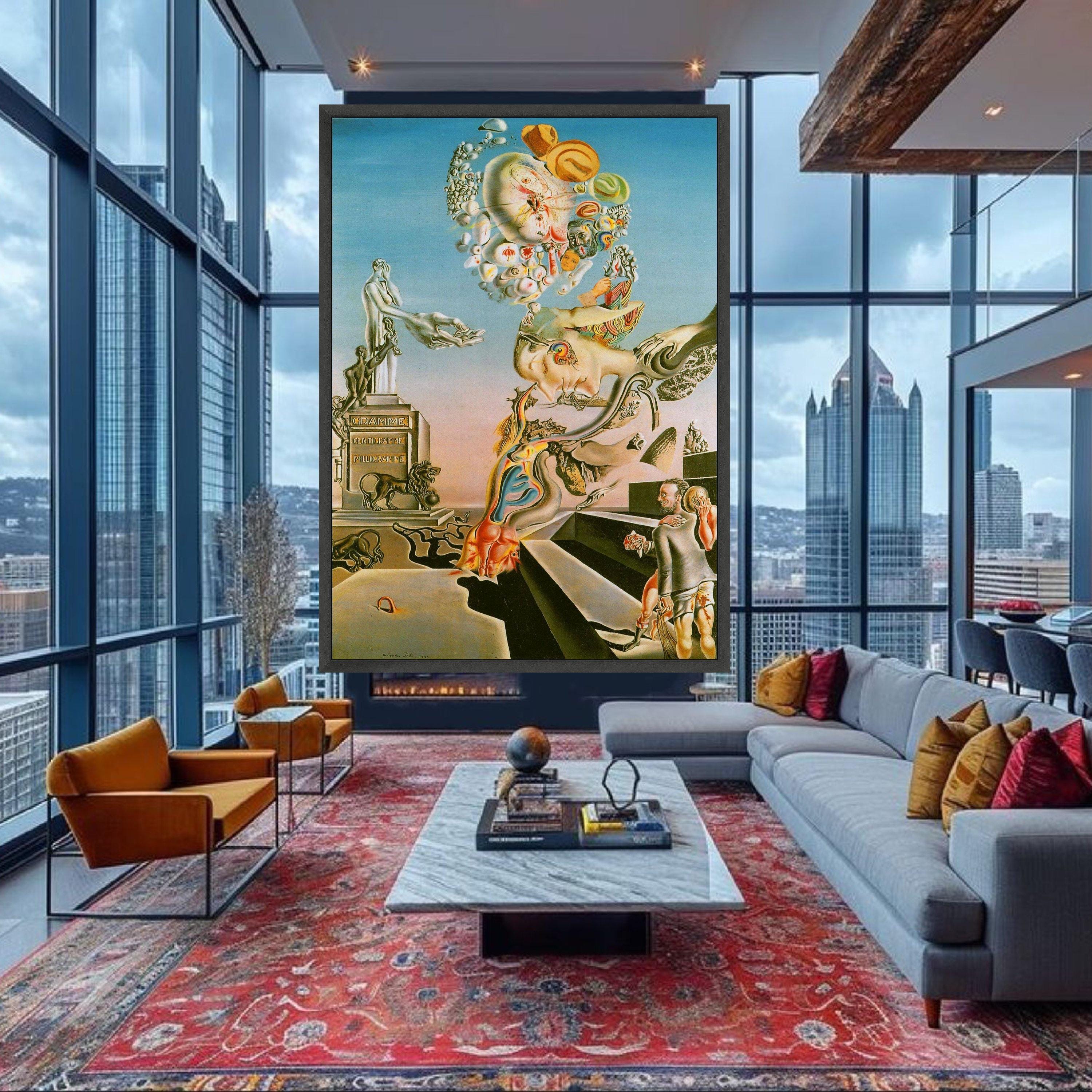 Impresión surrealista en lienzo de Salvador Dalí, arte abstracto