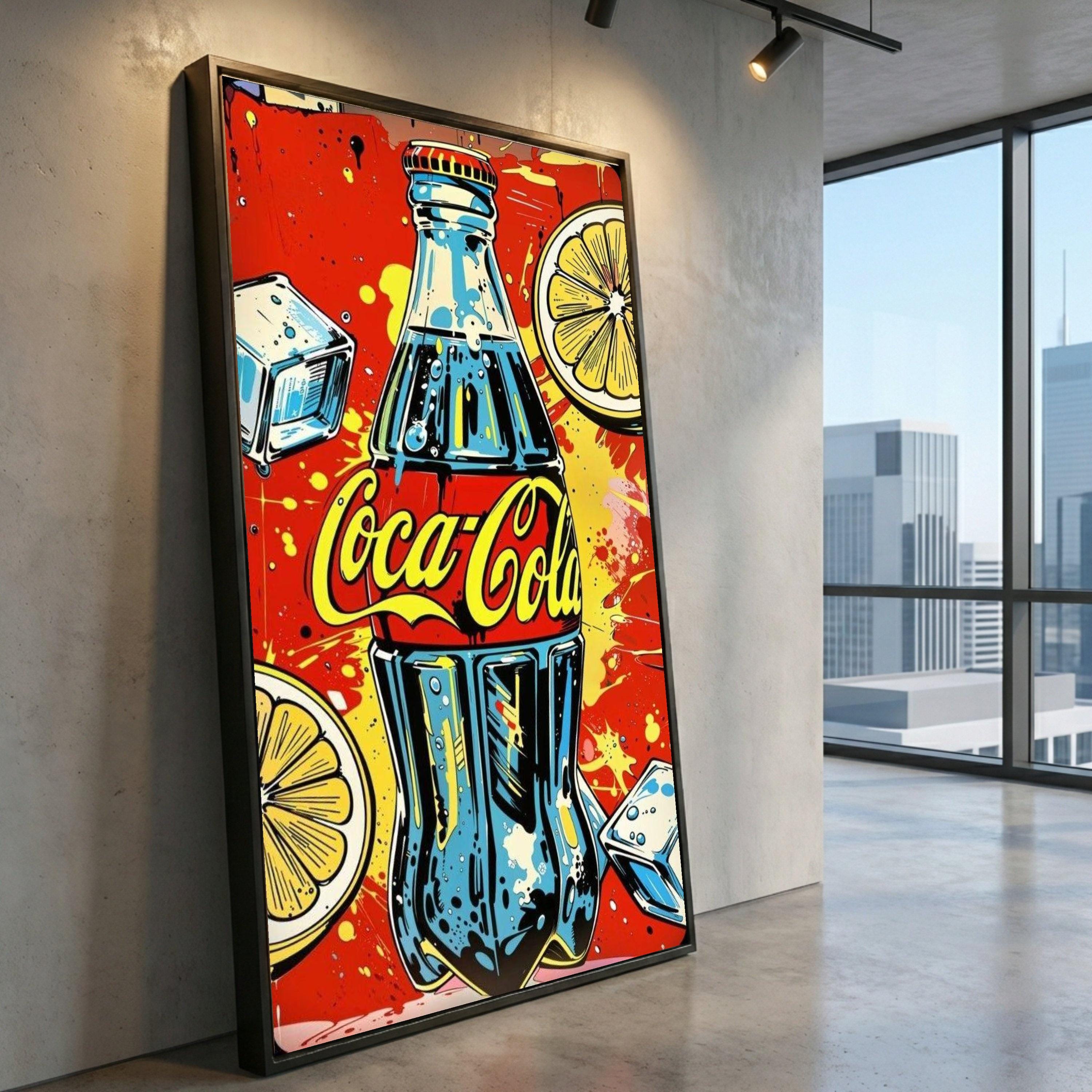 Coca Cola Pop Art Canvas Print, Vintage Soda Bottle, Kitchen Decor