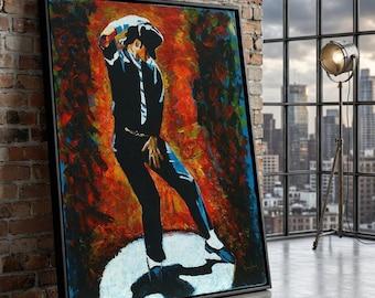マイケル・ジャクソンのダンスの絵画 - 正方形の抽象芸術作品 - Etsy 日本
