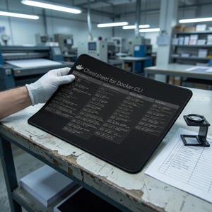 Docker CLI Cheatsheet Mousepad | DevOps Programming Desk Mat | Developer Workspace Decor