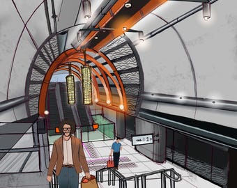 Túnel del metro de la estación Town Hall de Melbourne