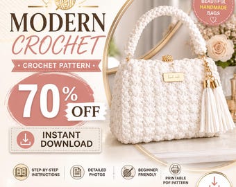 Modern Crochet Tassel Bag Pattern | Textured Handbag PDF (Instant Download)