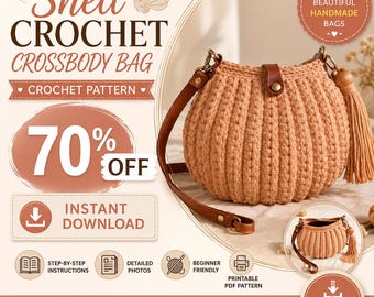 Shell Crochet Crossbody Bag Pattern | Beginner Boho Purse (PDF Download)