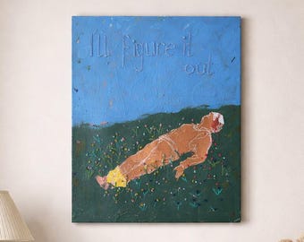 Original Mixed Media Painting – Textured Figurative Wall Art (50x60 cm)