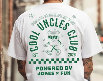 Maglietta divertente "Cool Uncles Club", maglietta regalo per "Diventerai zio", regalo personalizzato per nipote, nipote, baby shower, data di nascita richiesta