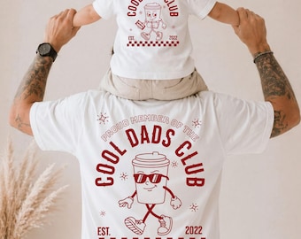 Club des Papas Cool : T-shirts assortis pour papa et enfant, tenue personnalisée assortie pour papa et enfant, T-shirt enfant Club des Enfants Cool, T-shirt papa et fils