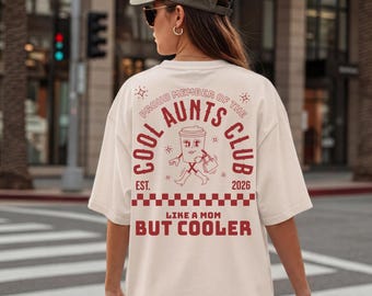 T-shirt humoristique « Club des tantes cool », cadeau pour tante, t-shirt personnalisé pour une naissance, une marraine, une nièce, un neveu ou une baby shower