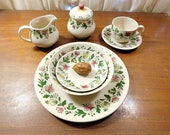 Vintage Gretchen Staffordshire Old Granite Johnson Bros Made in England 4189 66 pieces, service for 12