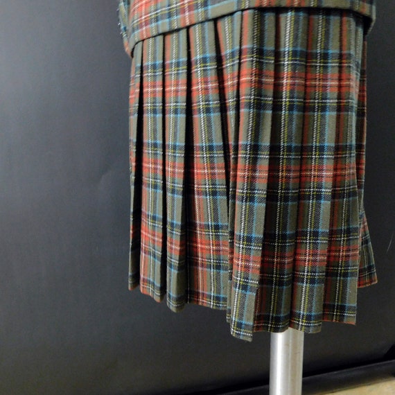 Vintage 70s Pendleton wool tartan 2 piece skirt s… - image 8