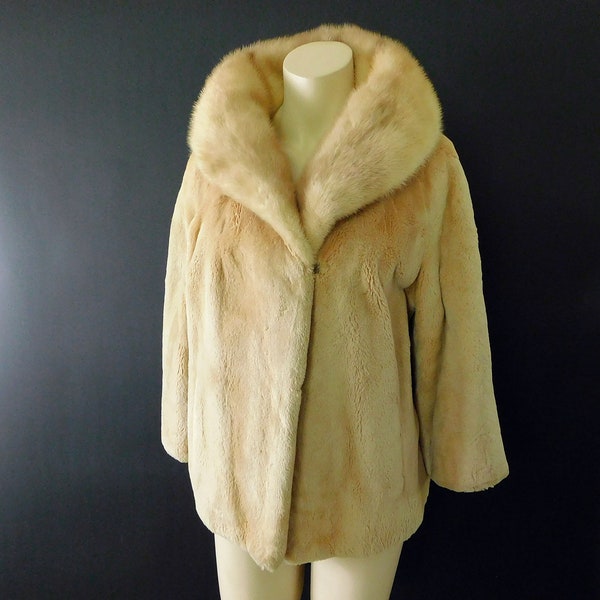 Vintage Blonde sheared mink coat, mink jacket, Mob Boss Wife fur coat