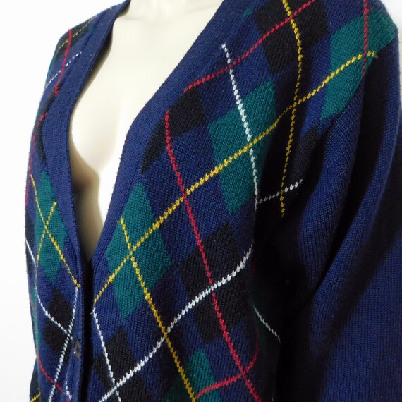 Vintage Koret Argyle Tartan plaid button front na… - image 1