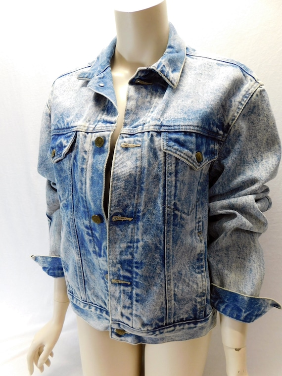 Wash Trucker Jacket, Jean Stone Klein Mens Etsy Vintage - ,acid Size ,blue Denim,usa Jacket, S Denim Wash Calvin