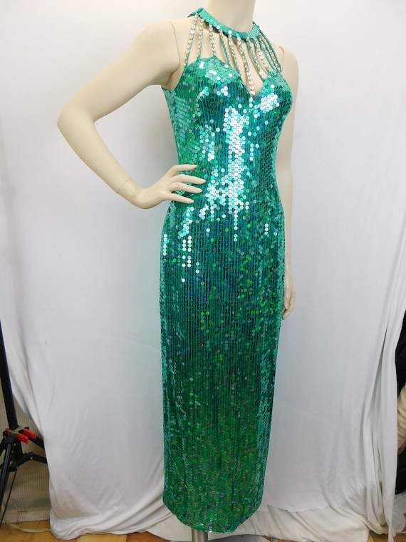 Vintage Lillie Rubin  emerald green,full-length s… - image 8