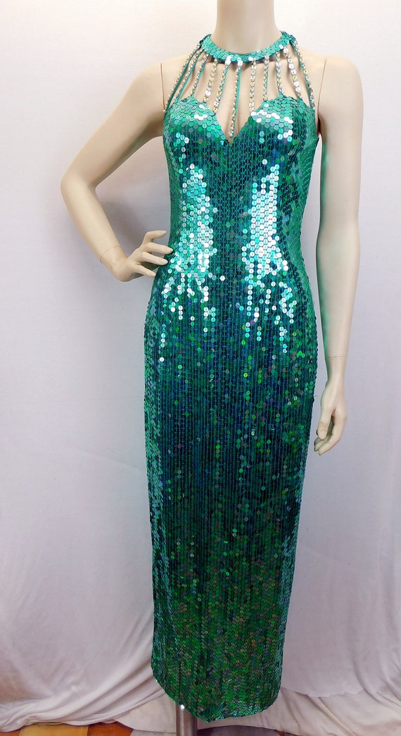 Vintage Lillie Rubin  emerald green,full-length s… - image 2