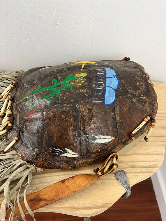 Authentic Native American Painted Turtle Shell Sa… - image 7