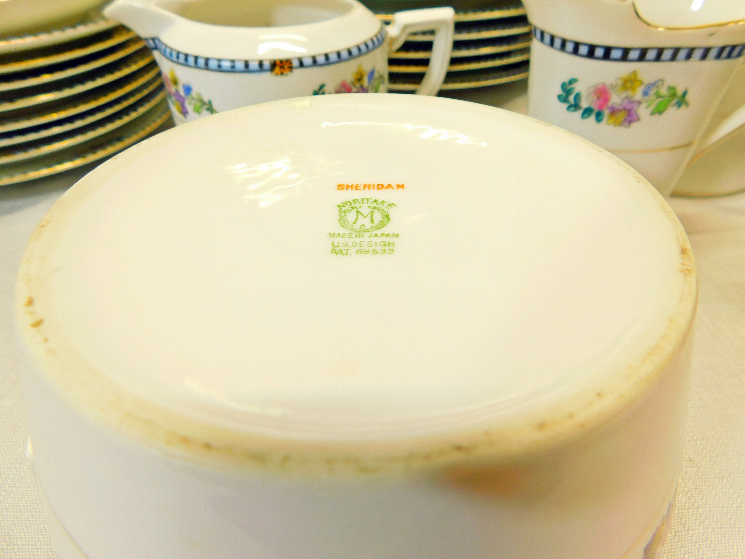 Antique Noritake Sheridan China Set: 1920s Art Deco Dishware, 62