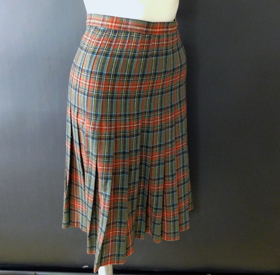 Vintage 70s Pendleton wool tartan 2 piece skirt s… - image 10