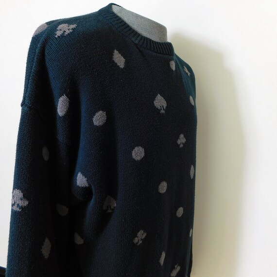 Vintage Perry Ellis crew neck Cotton sweater blac… - image 4