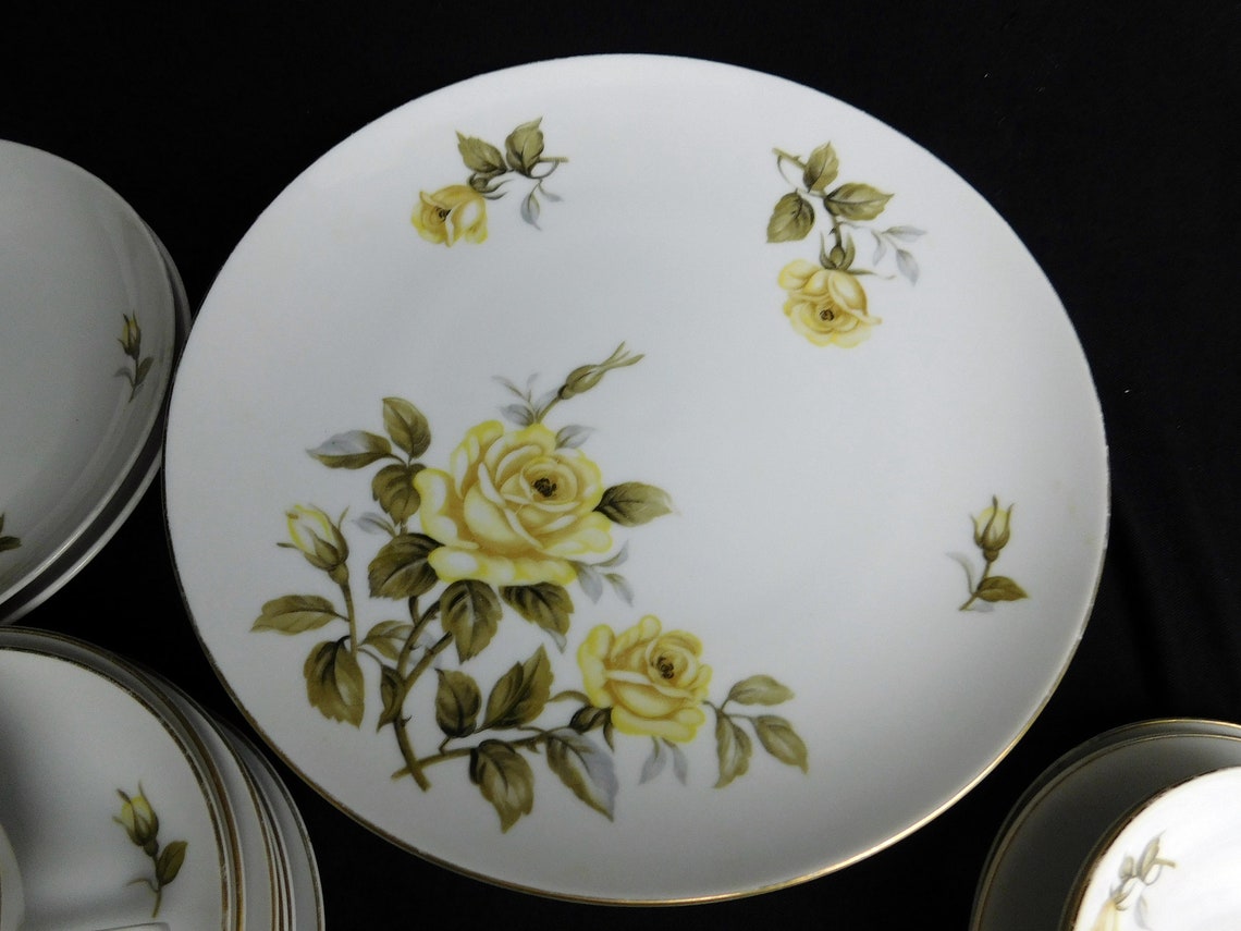 Vintage Harmony House Fine China Yellow Rose Dinnerware made Etsy UK