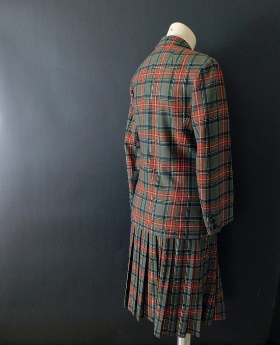 Vintage 70s Pendleton wool tartan 2 piece skirt s… - image 5