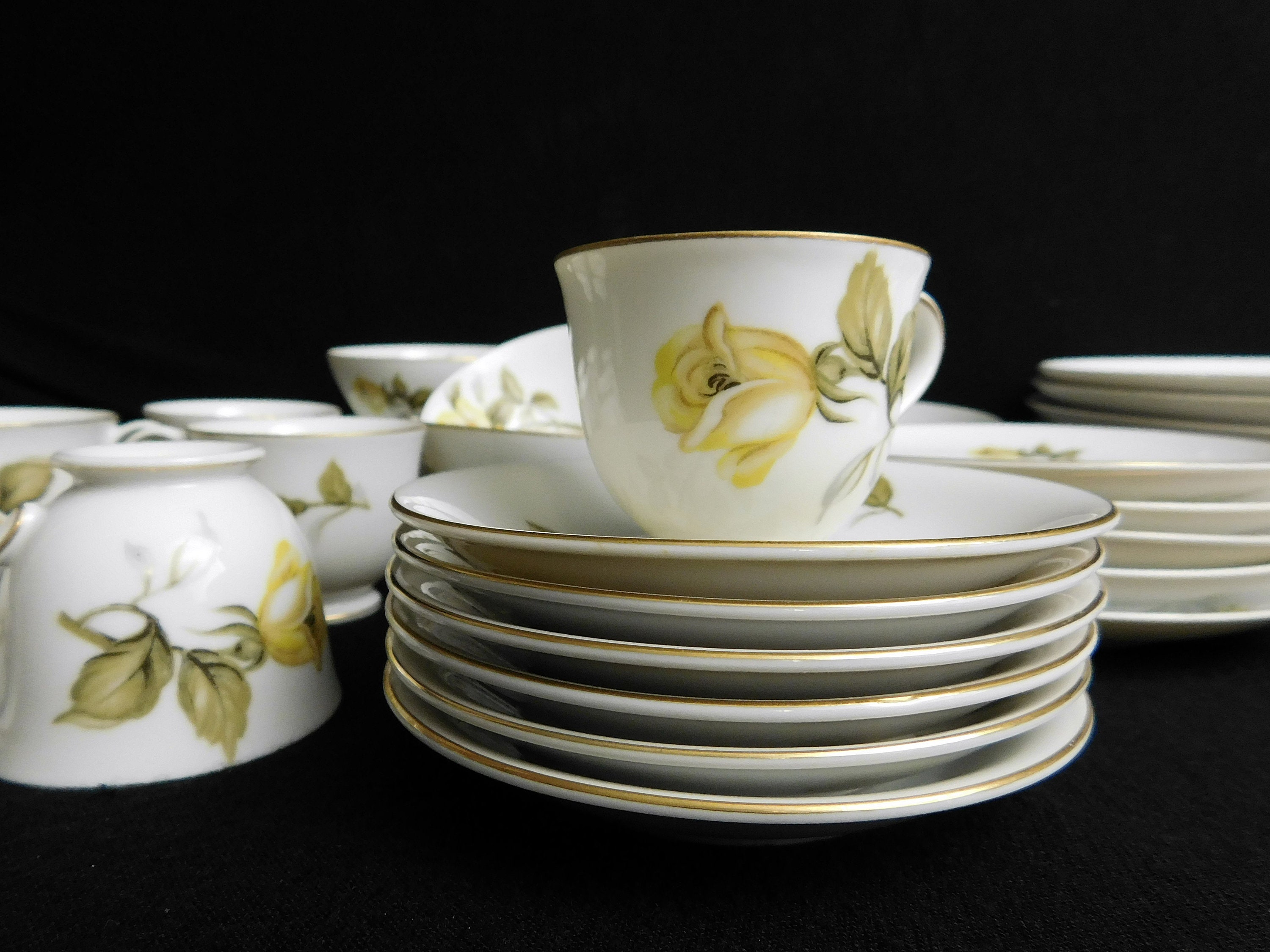 Vintage Harmony House Fine China Yellow Rose Dinnerware made Etsy UK