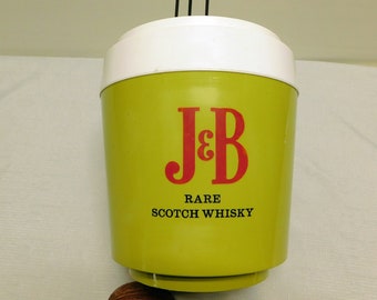 Vintage J&B Rare Scotch Whiskey ice bucket, Stewart ice bucket , made in England, 70s barware