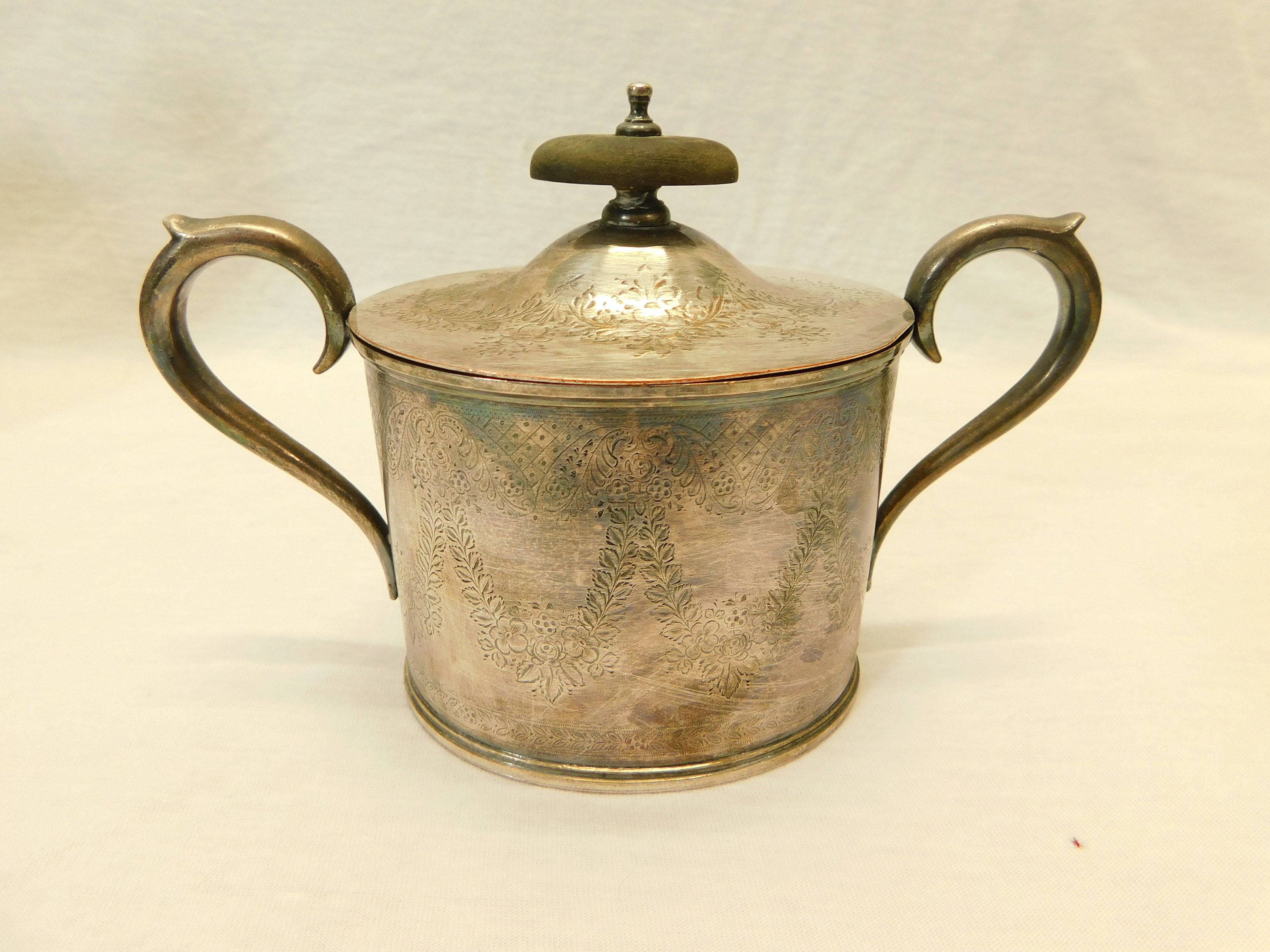 Antique Barker Ellis Silver Plated Tea Coffee Set: Etched Floral