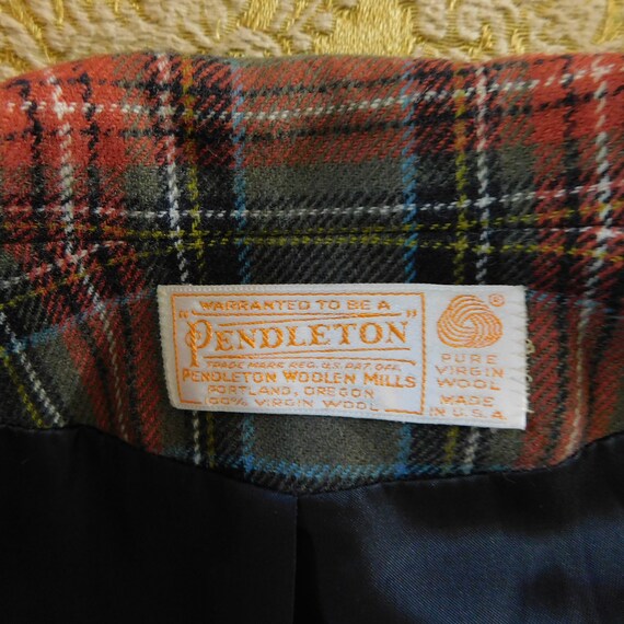 Vintage 70s Pendleton wool tartan 2 piece skirt s… - image 9