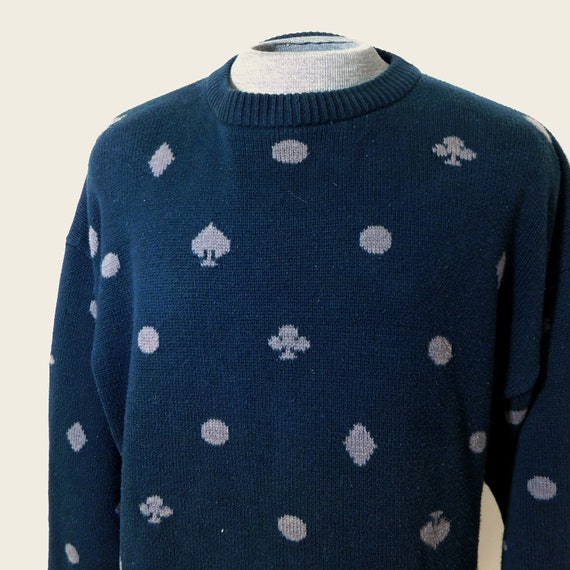 Vintage Perry Ellis crew neck Cotton sweater blac… - image 2