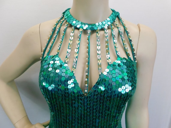 Vintage Lillie Rubin  emerald green,full-length s… - image 1