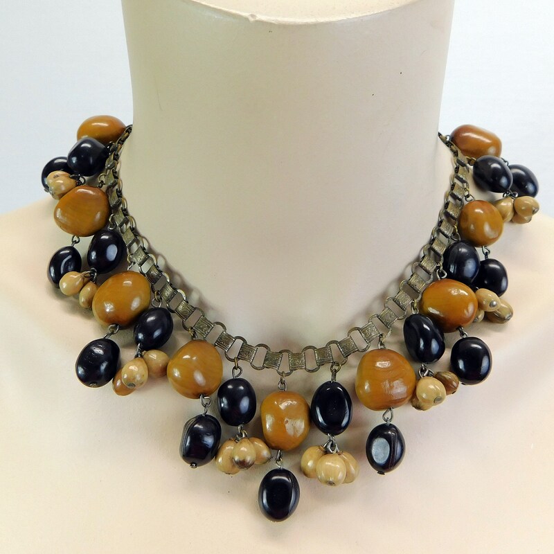 Brass Forest 1930s Necklace