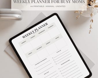 Minimal Weekly Planner Printable – Neutral Design, A4 & US Letter (PDF Download)