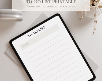 Minimal To-Do List Printable | Neutral Daily Planner (PDF)
