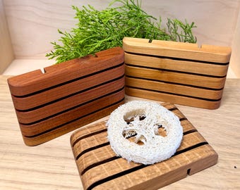 Handmade wooden soap dish | Sustainable soap holder | Soap drainer | Plastic-free bathroom | Natural soap accessories