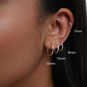 925 Sterling Silver Small Hoop Earrings, Tiny Sleeper Hoops, Minimalist Silver Cartilage Earrings, Second Hole Stacking Hoops, Gift for Her