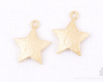 P722-05-MG// Matt Gold Plated Mini Star Shape Pendant, 4 pcs