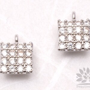 P478-R// Original Rhodium Plated 5mm Cubic Cube Pendant, 1 pc image 2