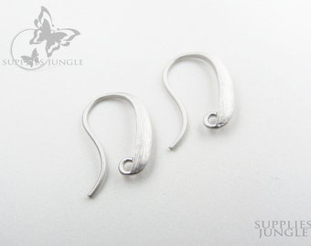 E105-MR// Matt Rhodium Plated Brushed Earwire, 4pcs