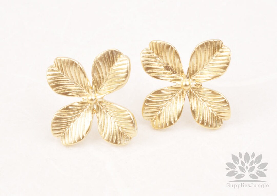 Clip De Col Vintage Trèfle Plaqué Or Années 80 - Accessoire Haute Couture Occasion Bel état