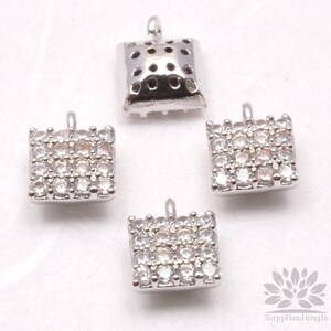 P478-R// Original Rhodium Plated 5mm Cubic Cube Pendant, 1 pc image 4