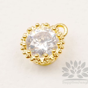 P835-G// Gold Plated Cubic Pendant, 4pcs