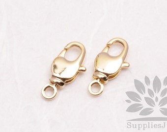 B011-02-G// Gold Plated 8 x 15mm Lobster Clasp Only, 10pc