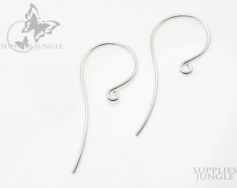 E106-R// Rhodium Plated Italian Earwire, 2pcs